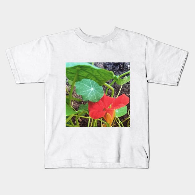 Nasturtium Empress of India Kids T-Shirt by Hajarsdeco